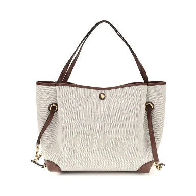 Beige Cotton Shoulder Bag