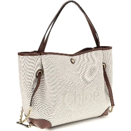 Beige Cotton Shoulder Bag