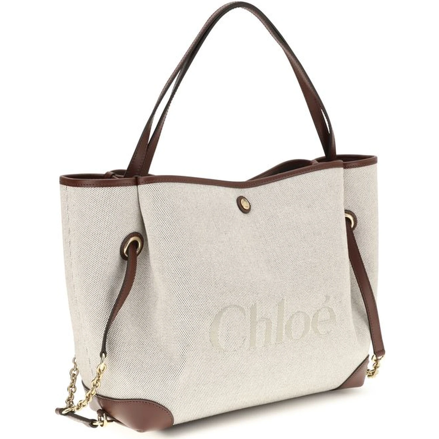 Beige Cotton Shoulder Bag