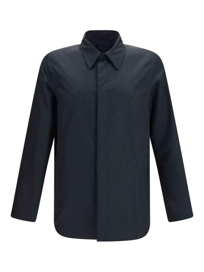 Black Polyamide Full-Length Jacket