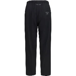 Black Polyester Casual Pants