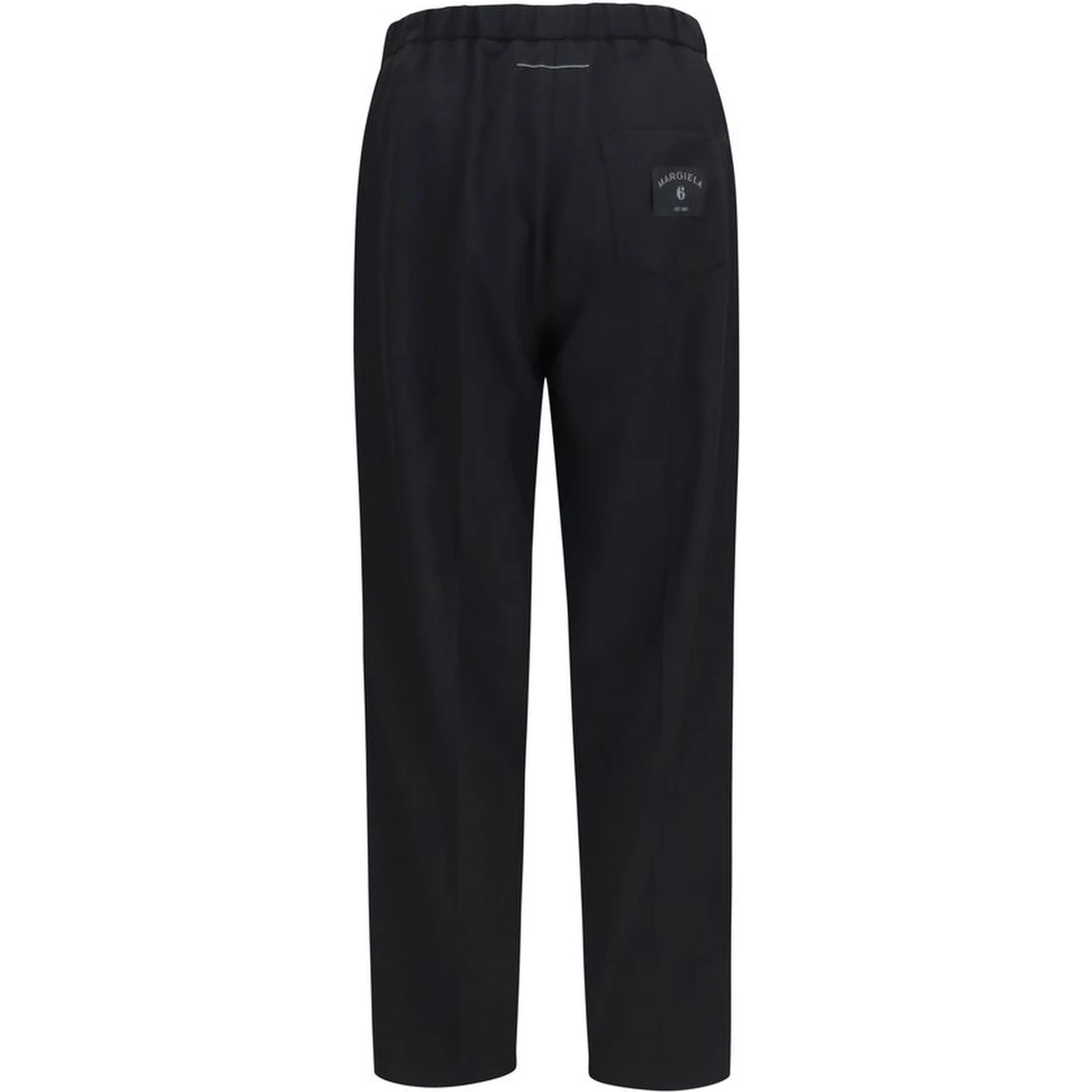 Black Polyester Casual Pants