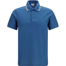 Blue Cotton Polo Shirt