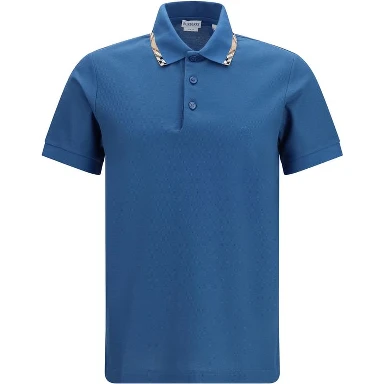 Blue Cotton Polo Shirt