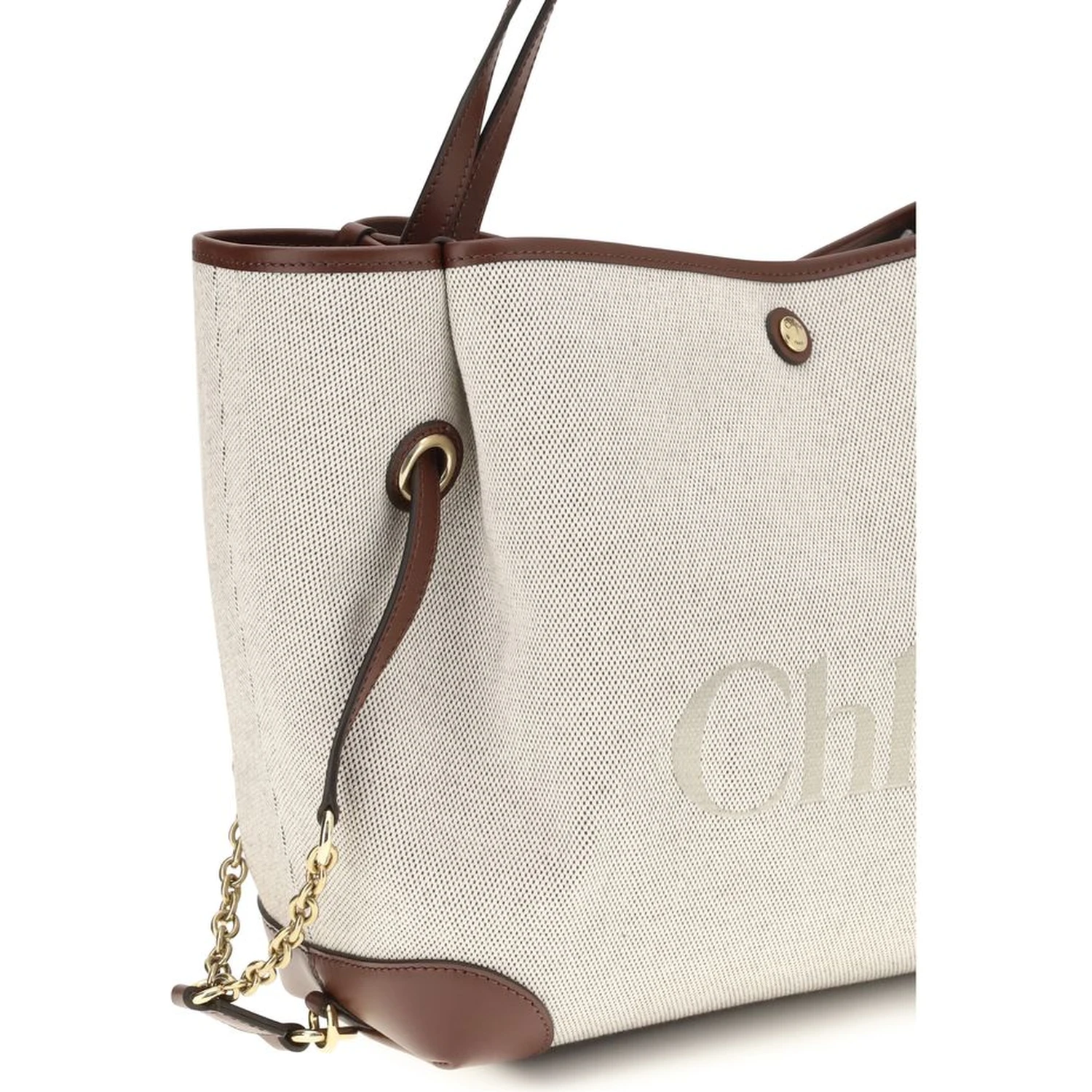 Beige Cotton Shoulder Bag