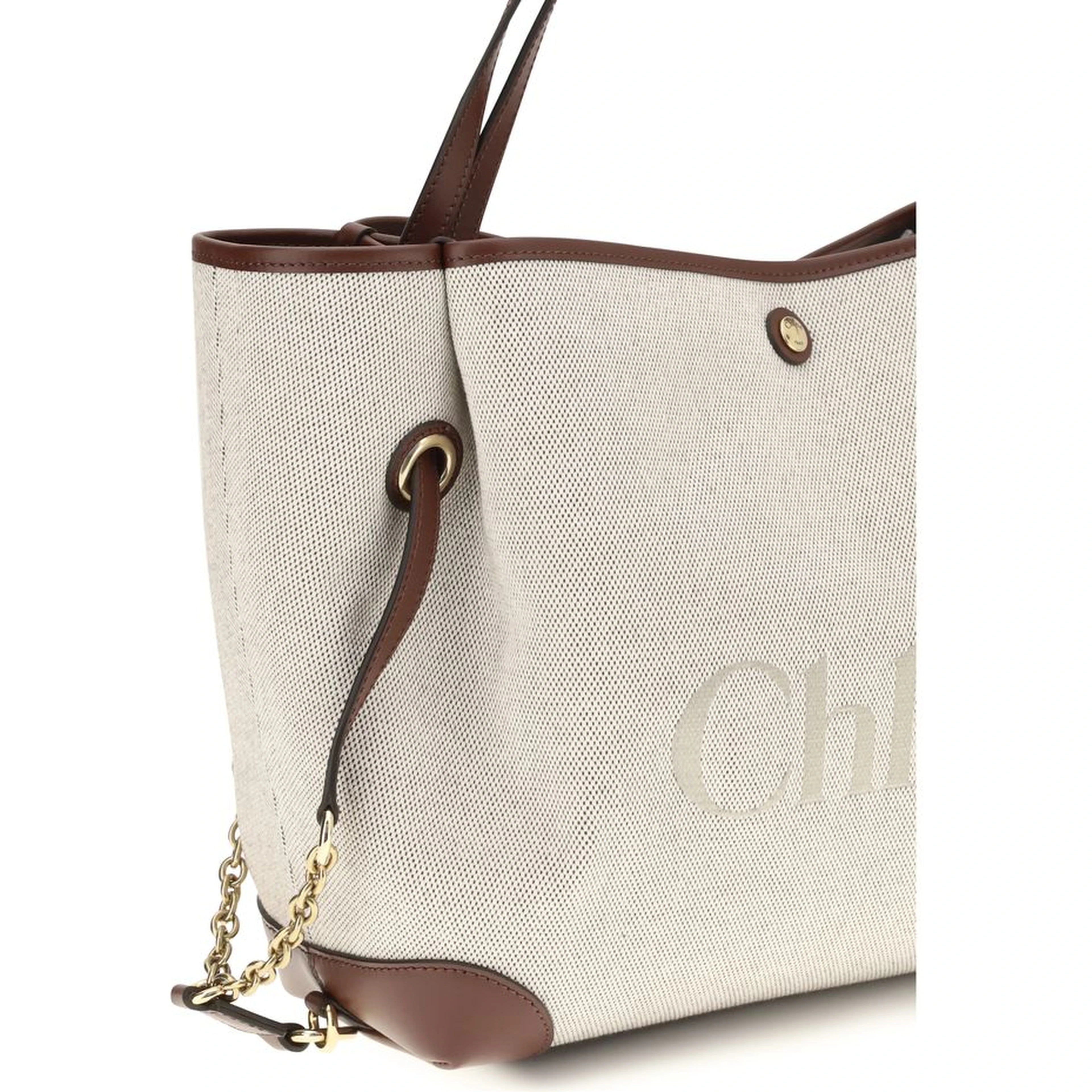 Beige Cotton Shoulder Bag