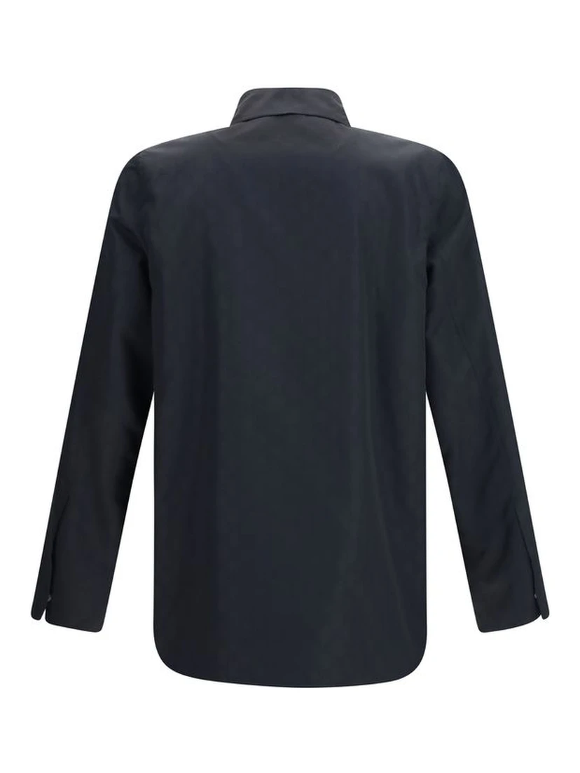 Black Polyamide Full-Length Jacket