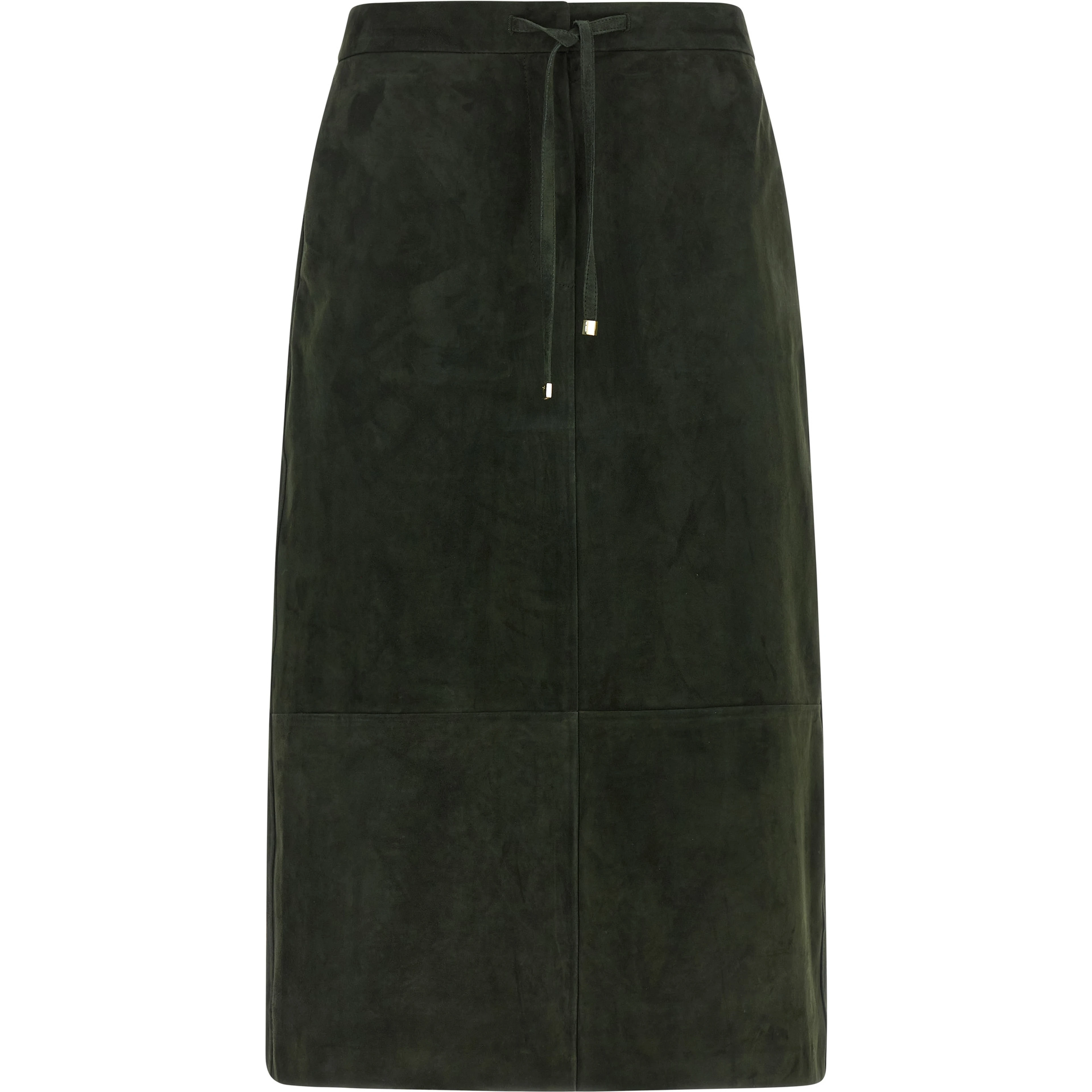 Bicolor Lamb Leather Midi Skirt