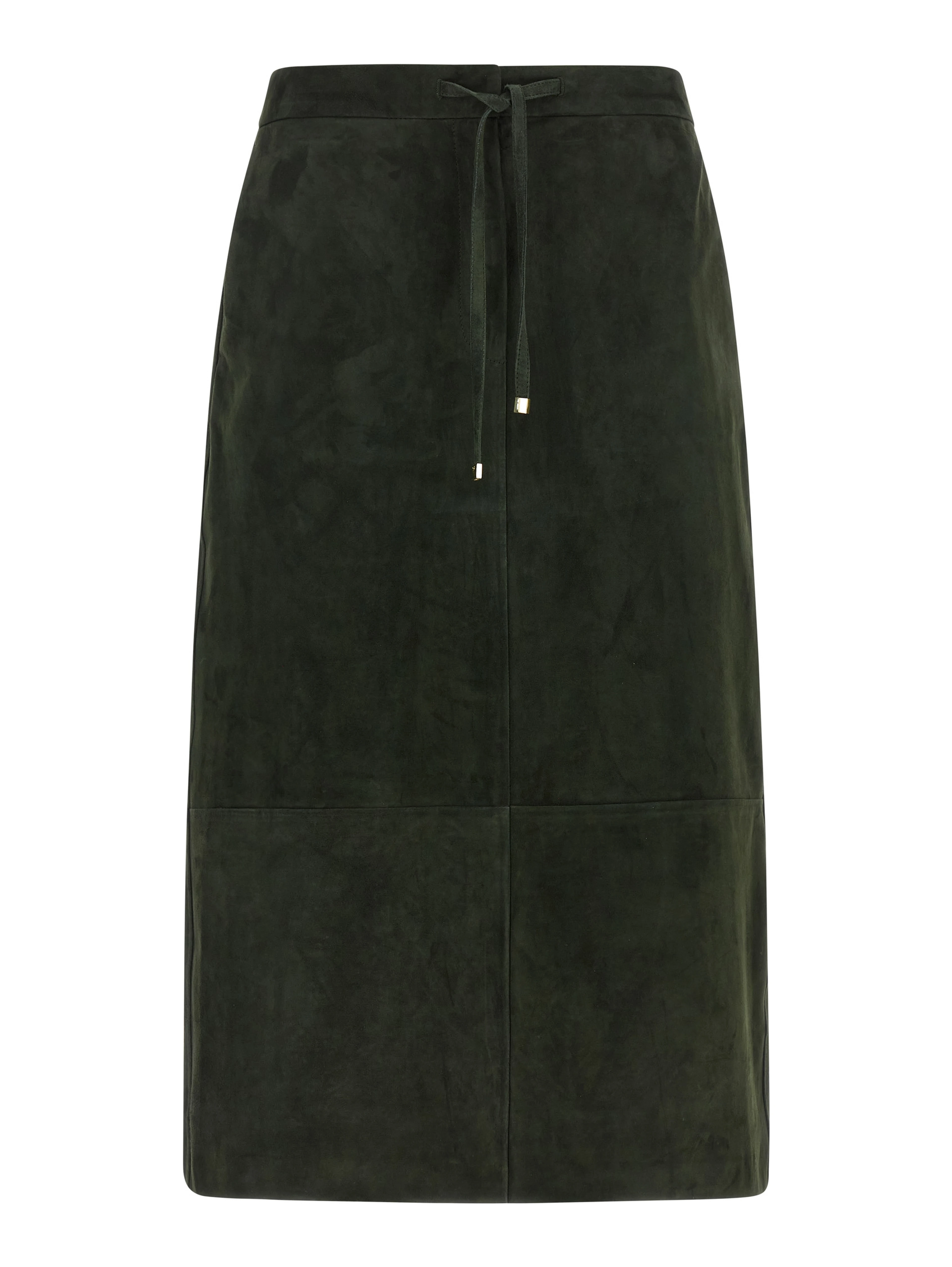 Bicolor Lamb Leather Midi Skirt