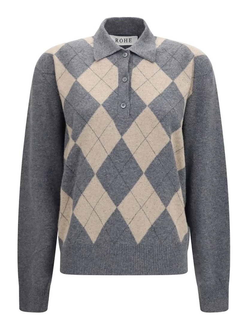 Gray Polyamide Polo Shirt