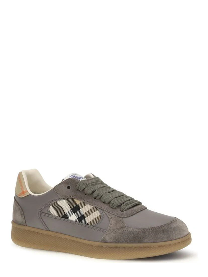 Gray Calf Leather Bos Taurus Low Top Sneakers