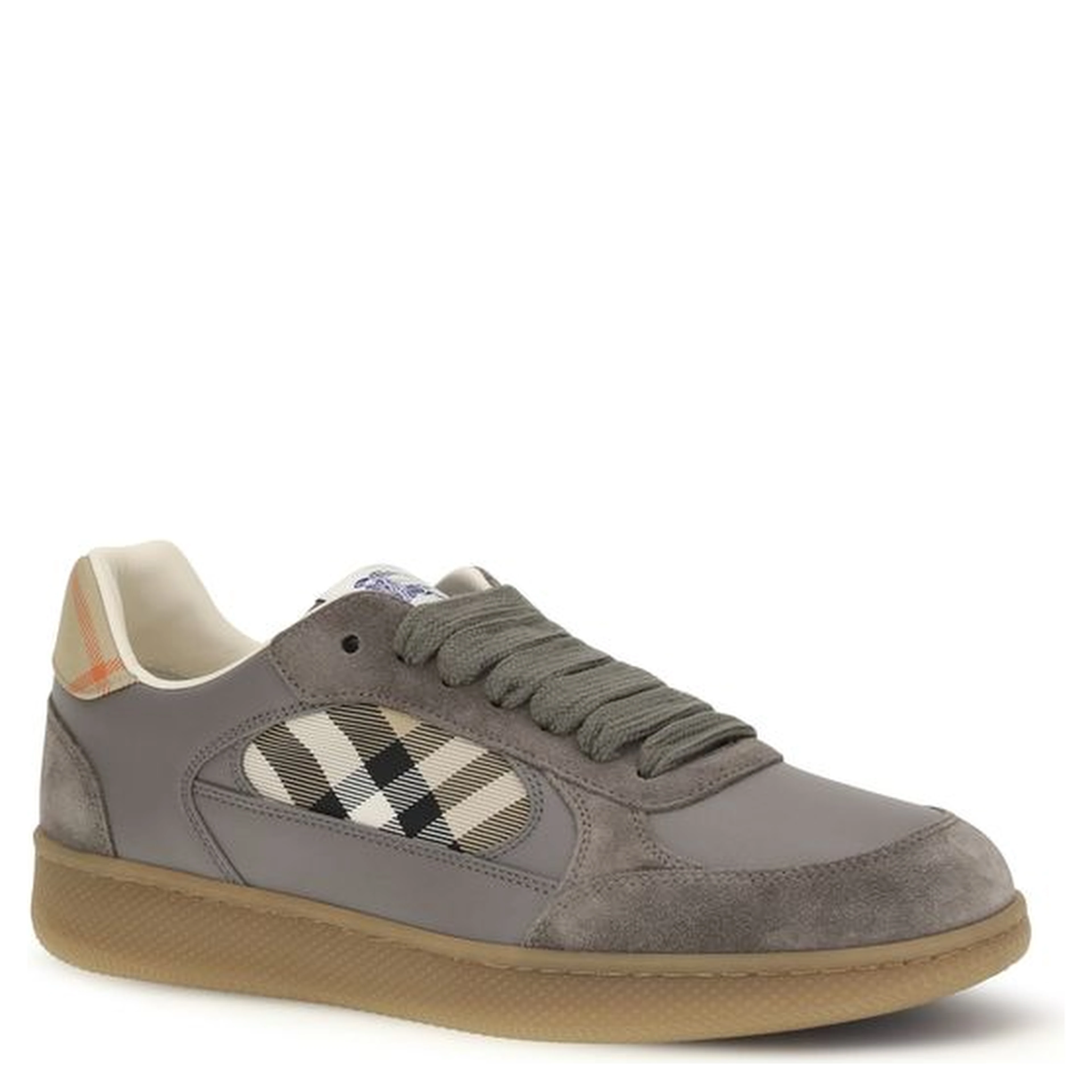 Gray Calf Leather Bos Taurus Low Top Sneakers