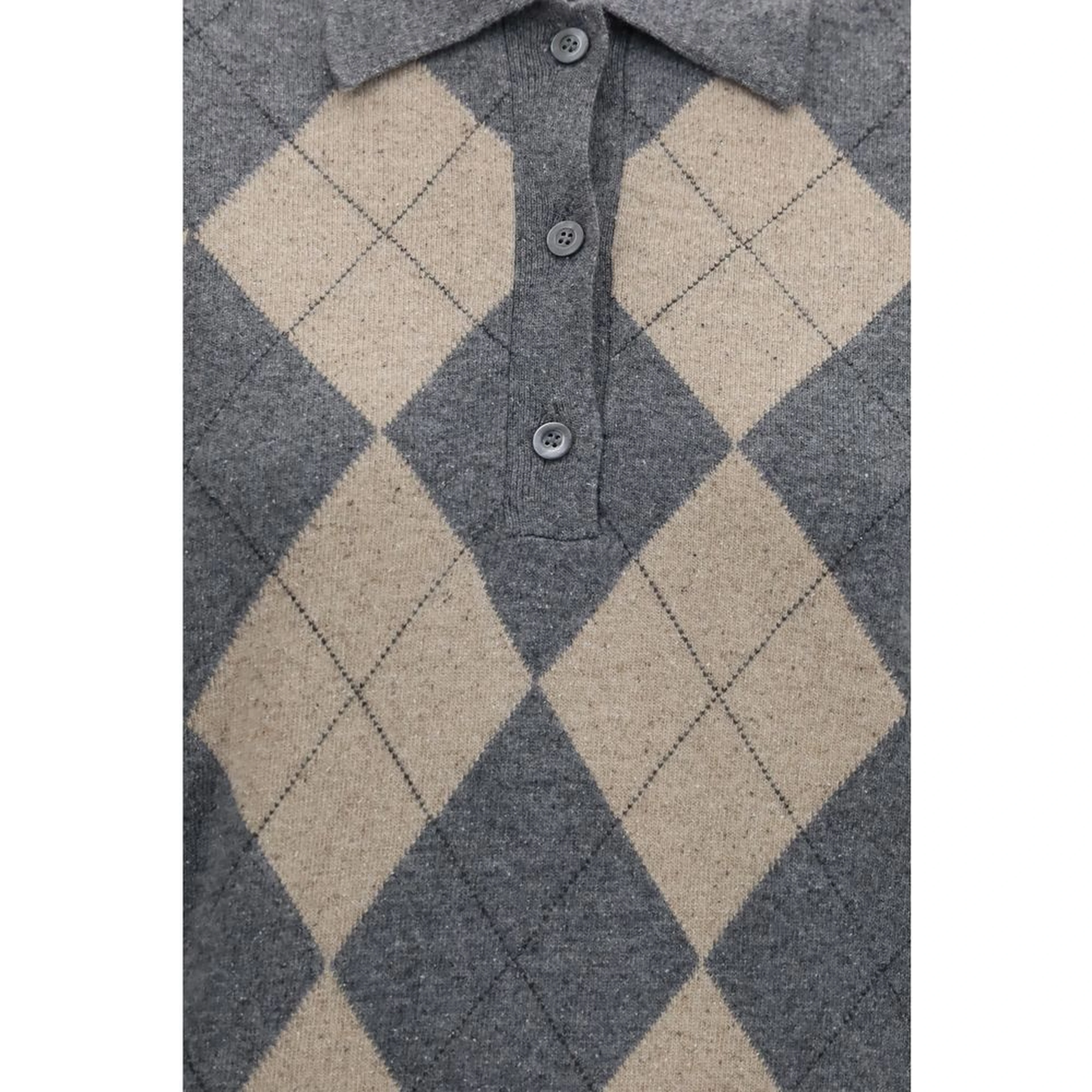 Gray Polyamide Polo Shirt
