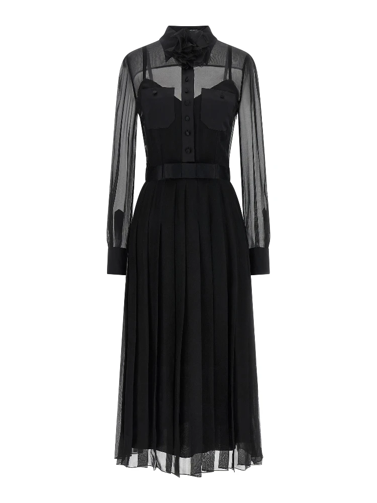 Black Silk Midi Dress