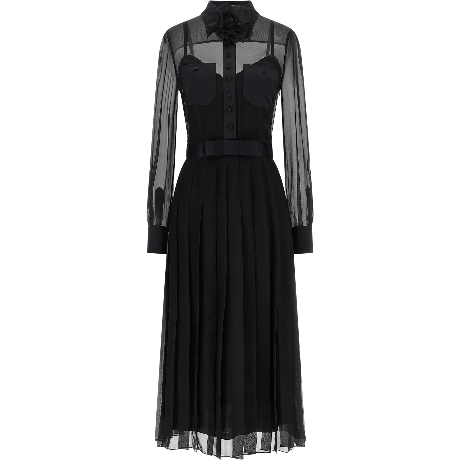 Black Silk Midi Dress