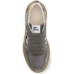 Gray Calf Leather Bos Taurus Low Top Sneakers
