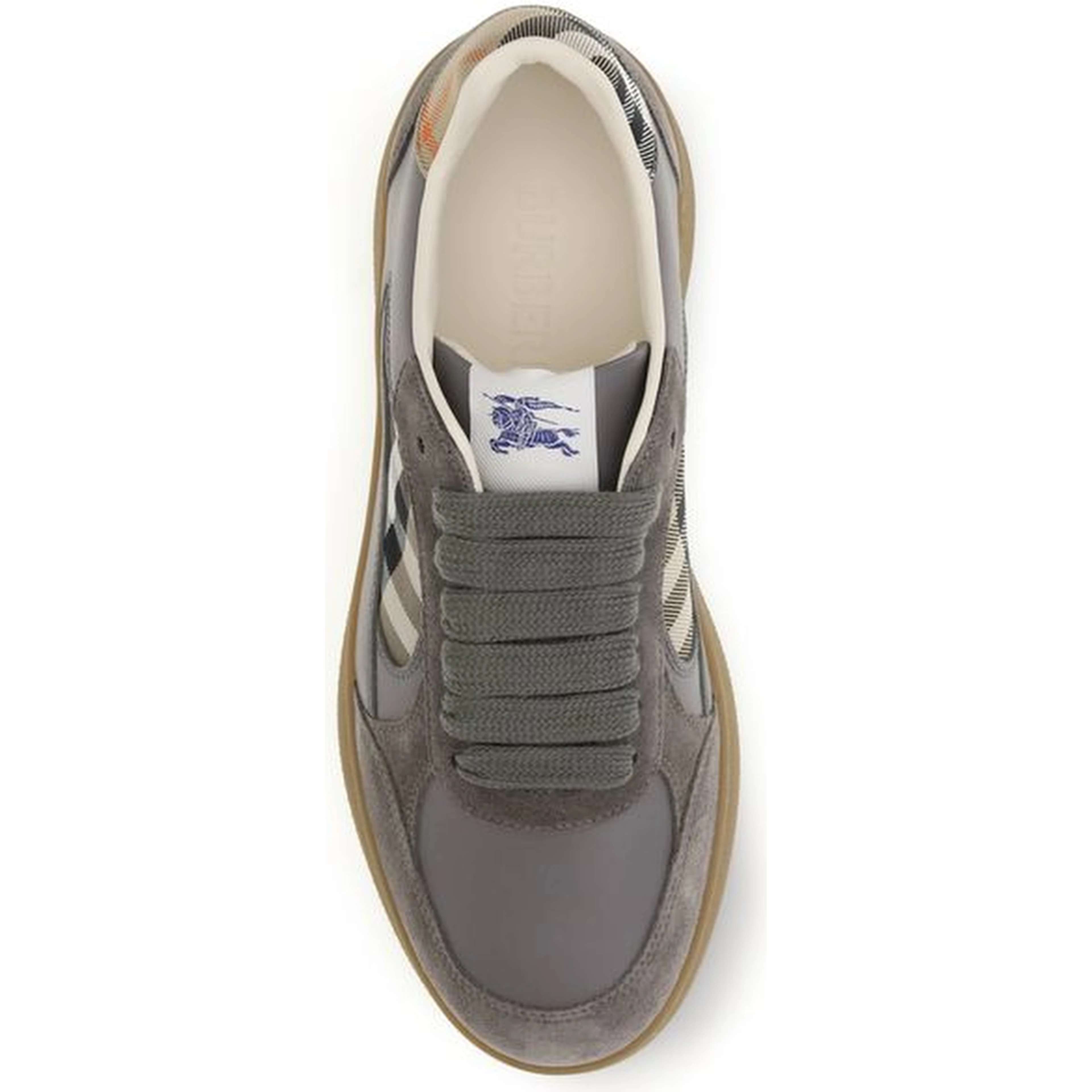 Gray Calf Leather Bos Taurus Low Top Sneakers