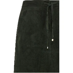 Bicolor Lamb Leather Midi Skirt