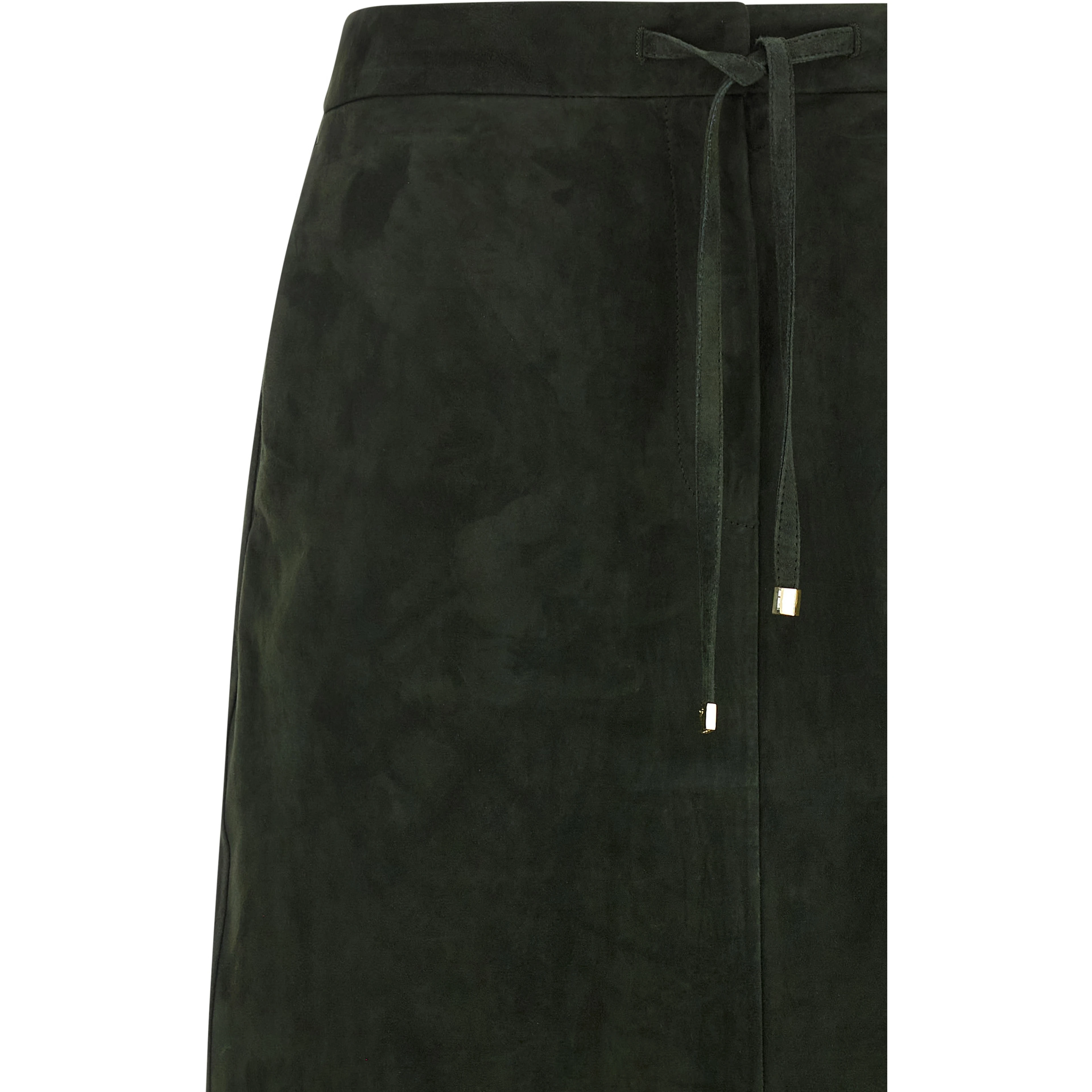 Bicolor Lamb Leather Midi Skirt