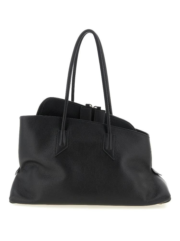 Black Calfskin Shoulder Bag