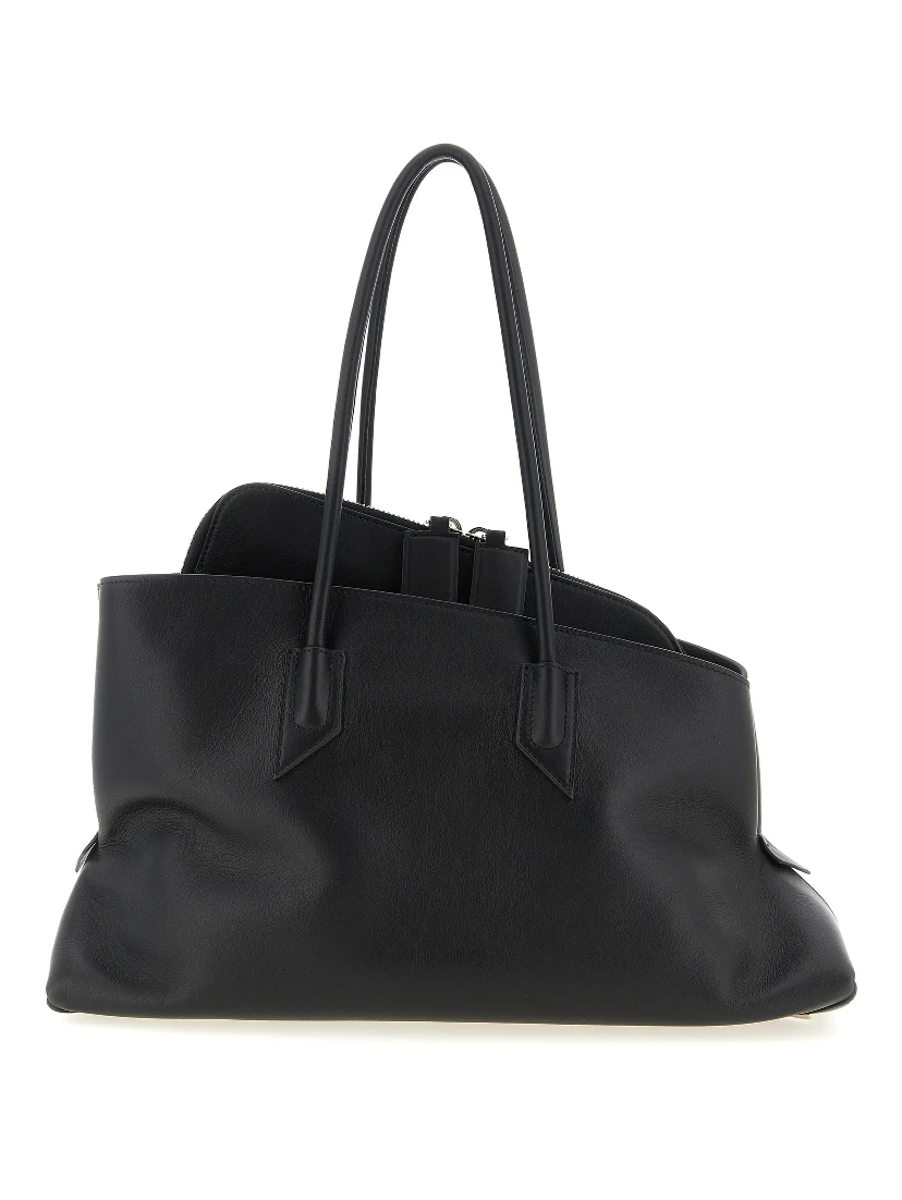 Black Calfskin Shoulder Bag