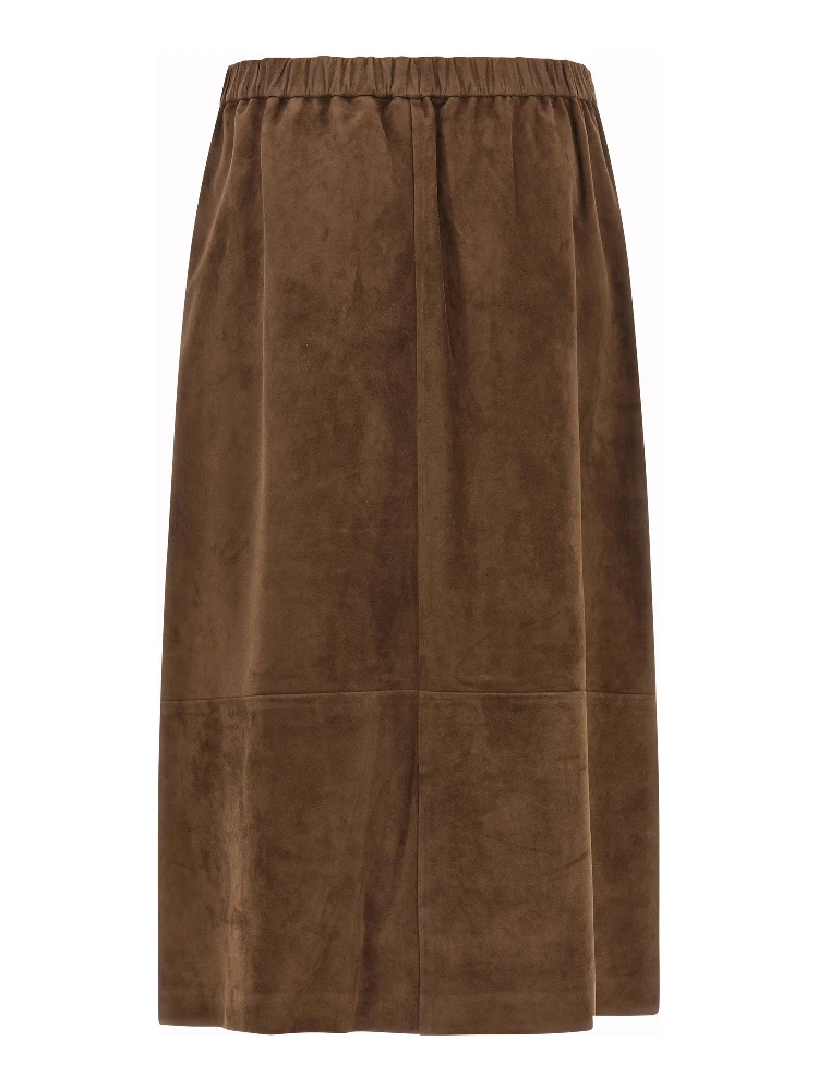 Gold Lamb Leather Midi Skirt alternative