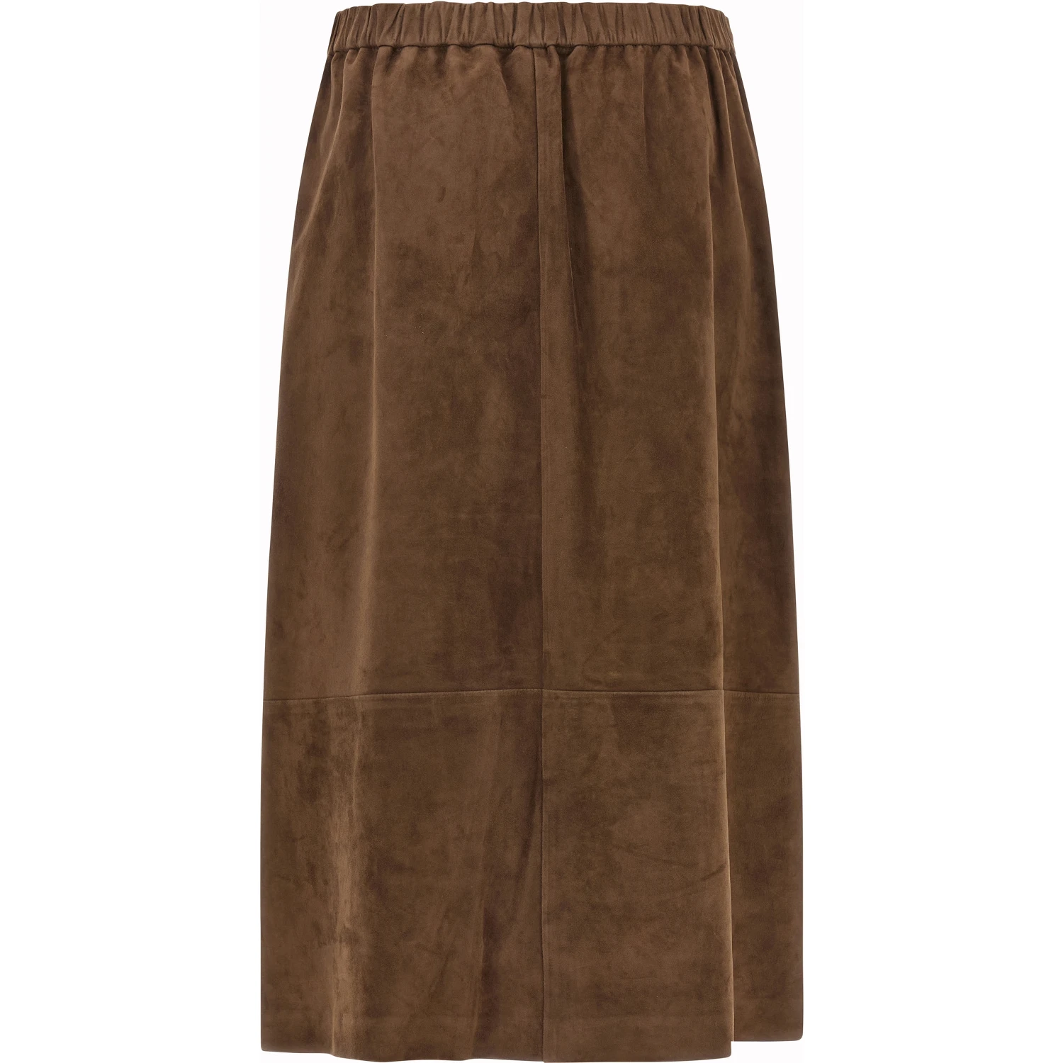 Gold Lamb Leather Midi Skirt