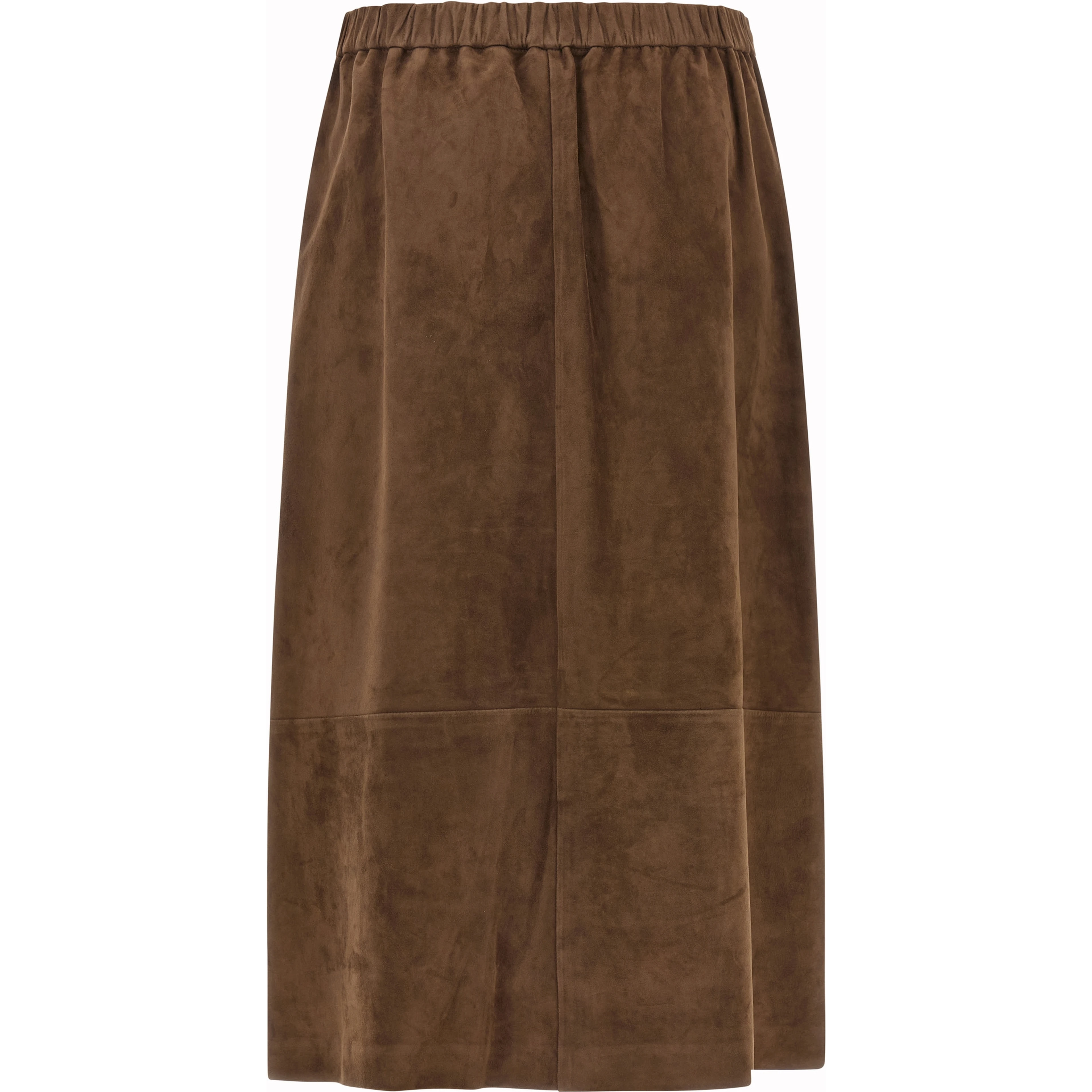 Gold Lamb Leather Midi Skirt