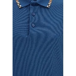 Blue Cotton Polo Shirt