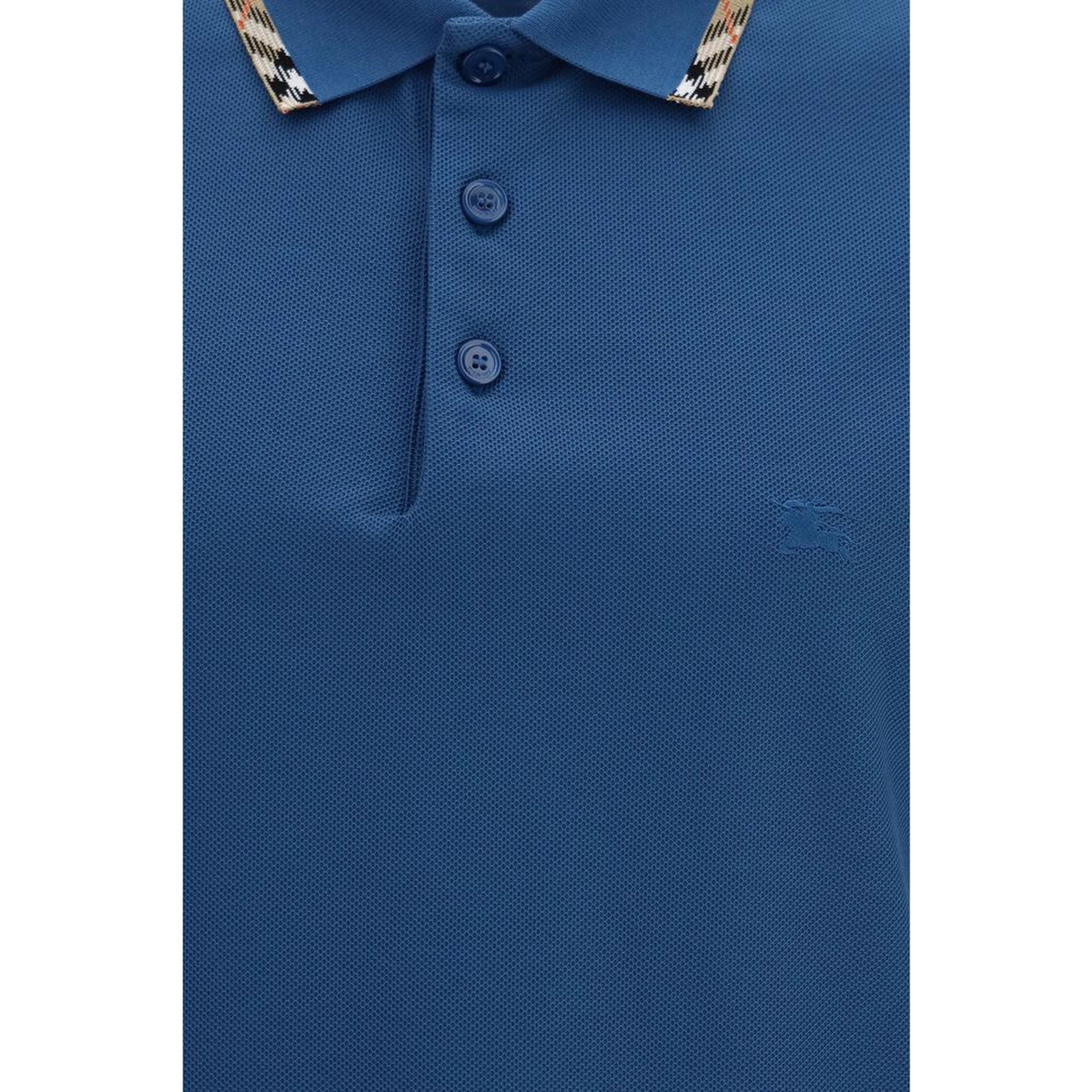 Blue Cotton Polo Shirt