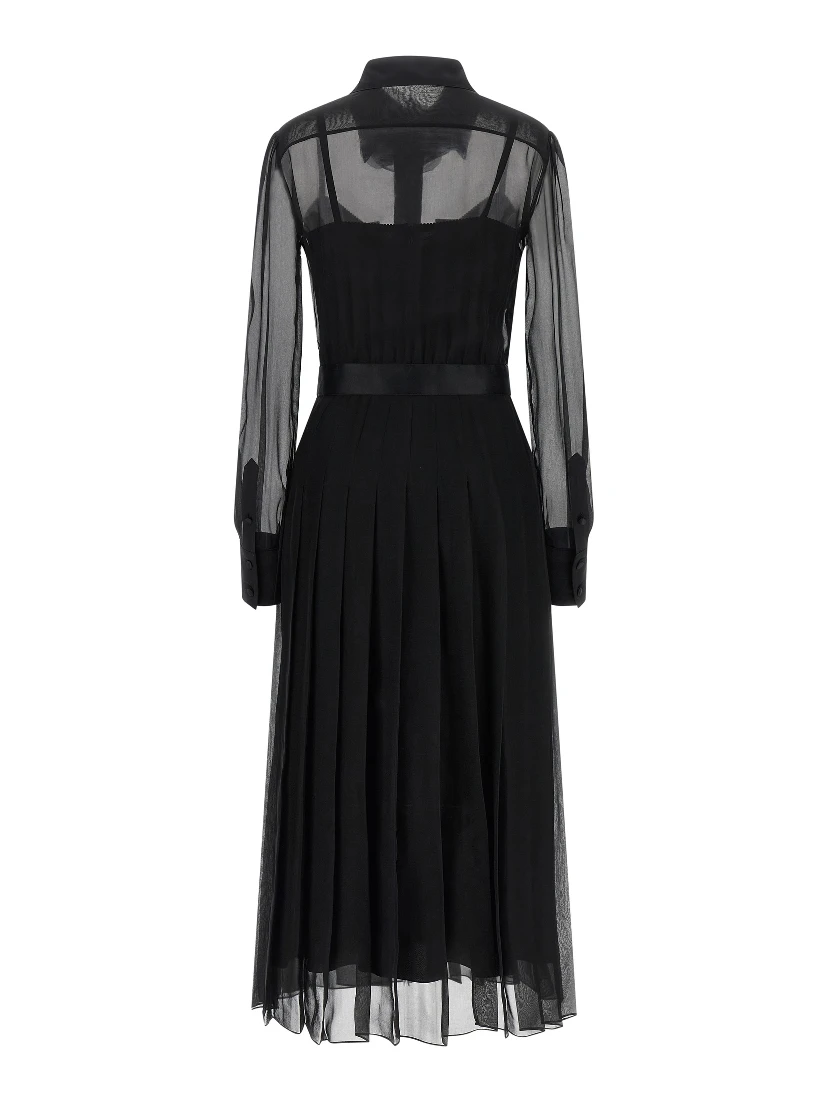 Black Silk Midi Dress