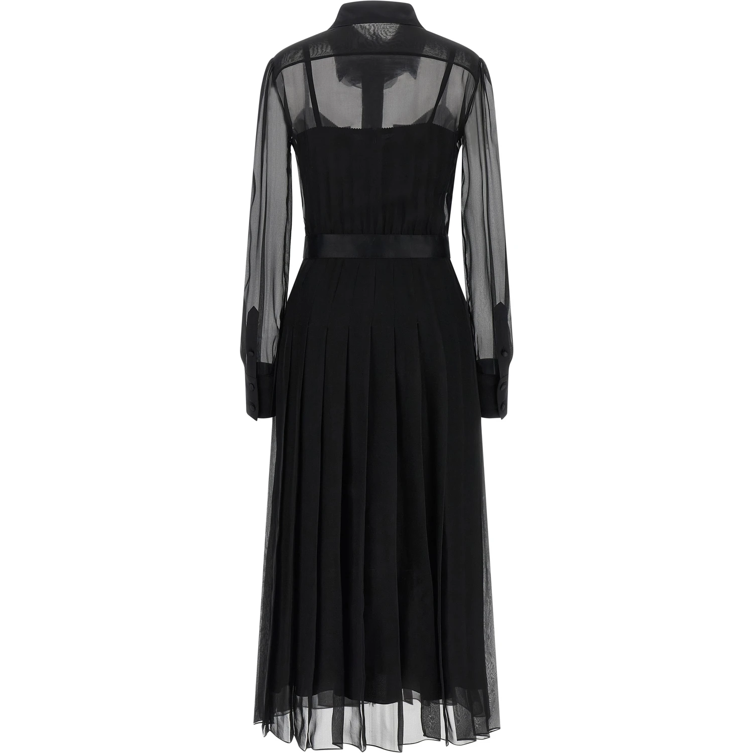 Black Silk Midi Dress