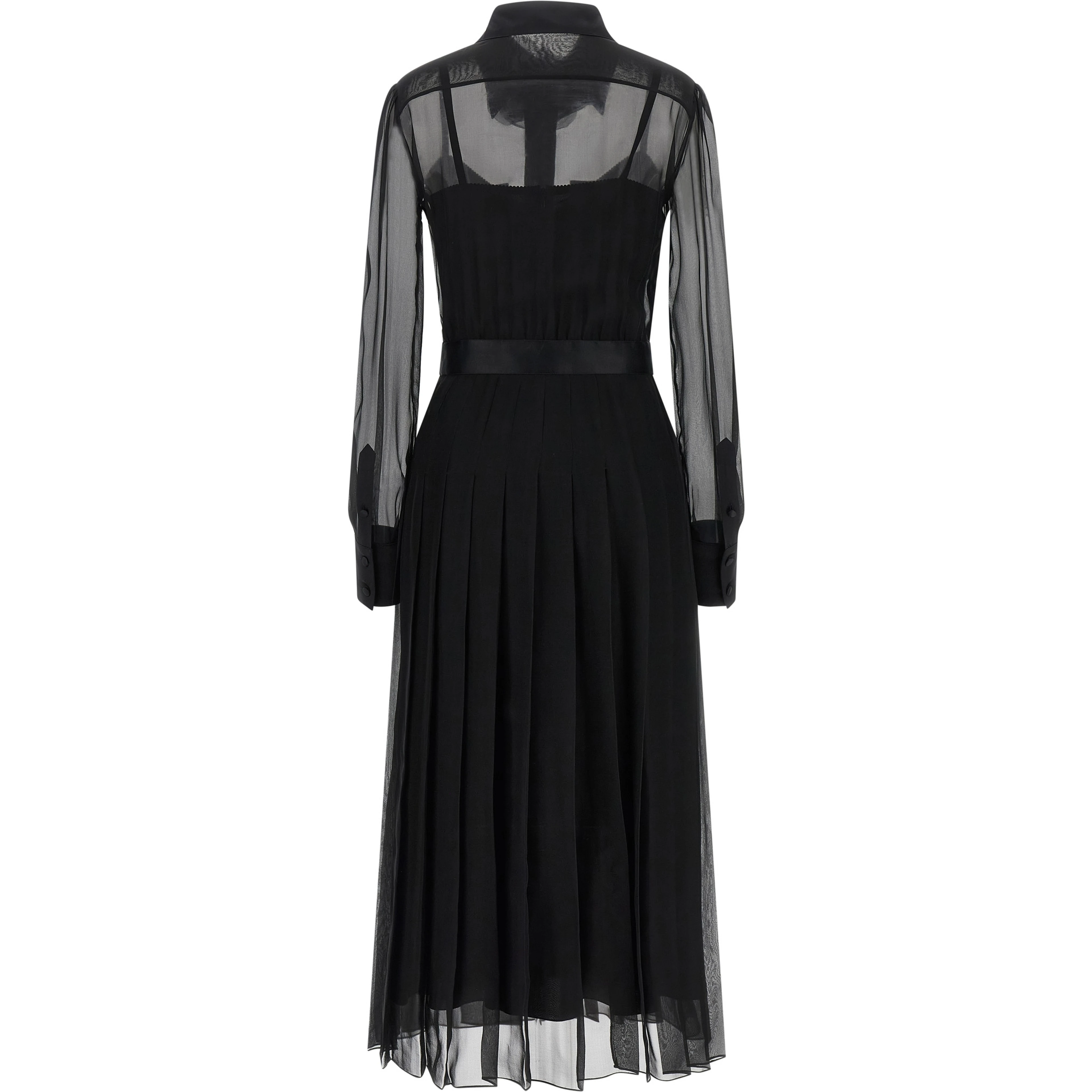 Black Silk Midi Dress