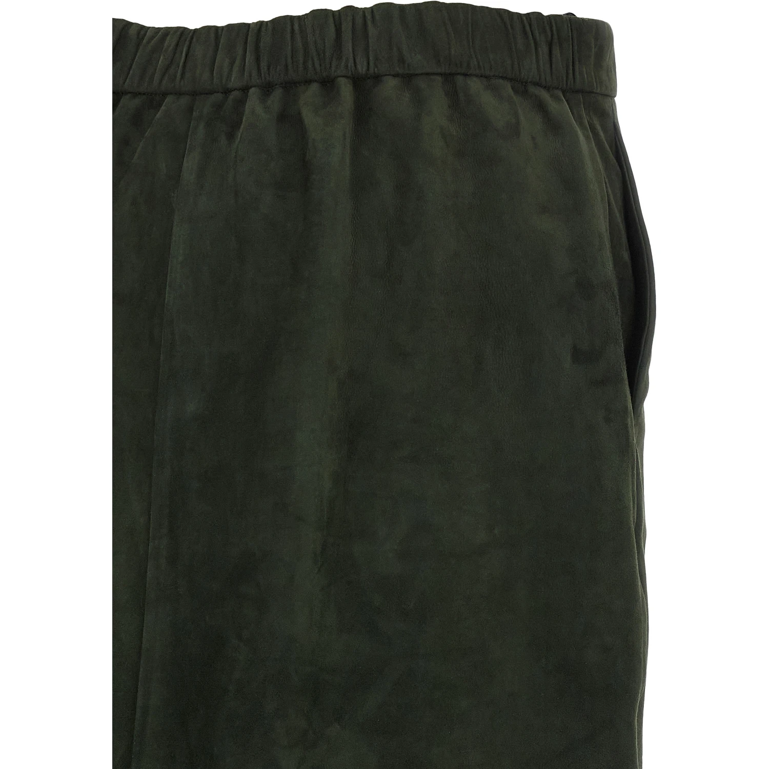Bicolor Lamb Leather Midi Skirt