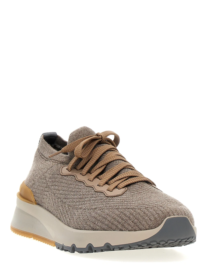 Gray Wool Low Top Sneakers