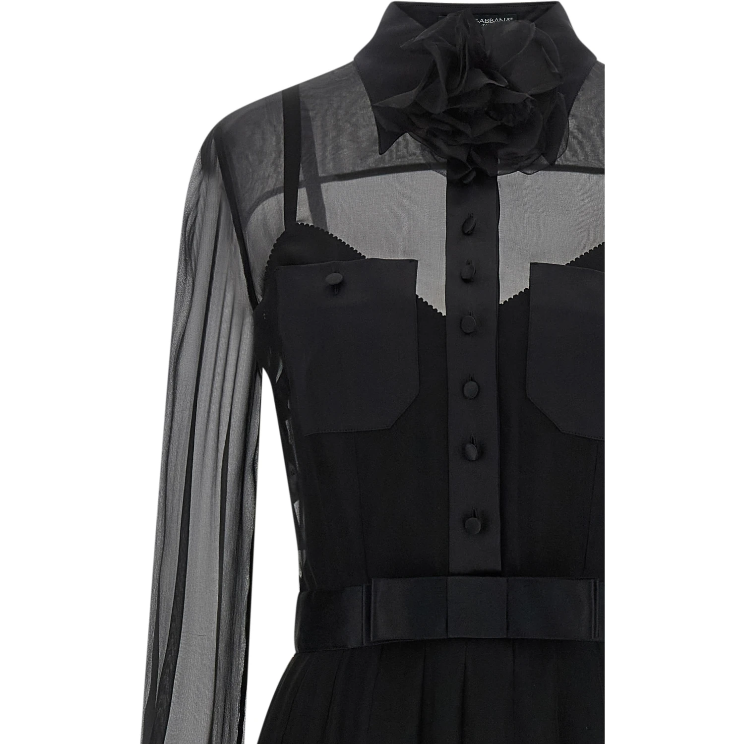 Black Silk Midi Dress