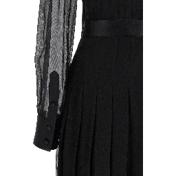 Black Silk Midi Dress