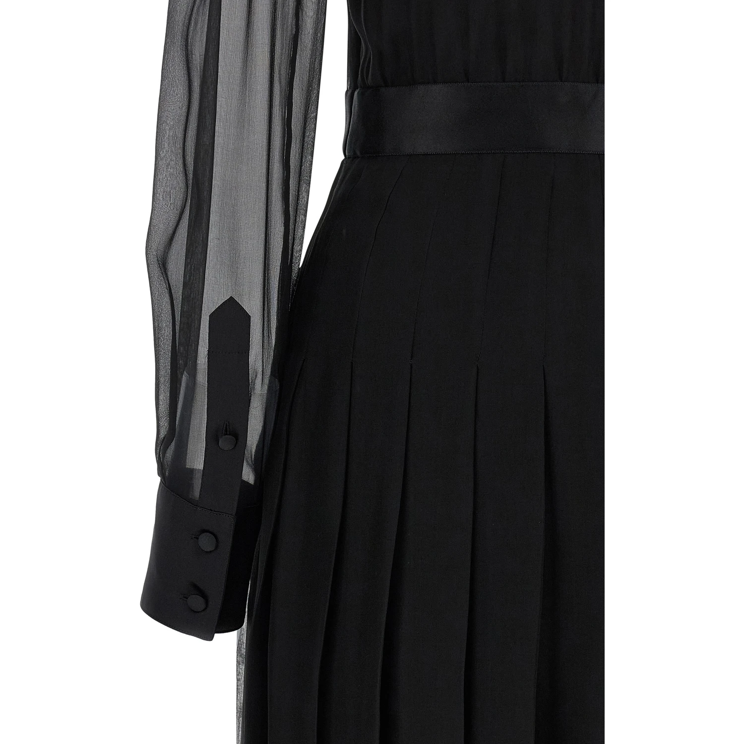 Black Silk Midi Dress