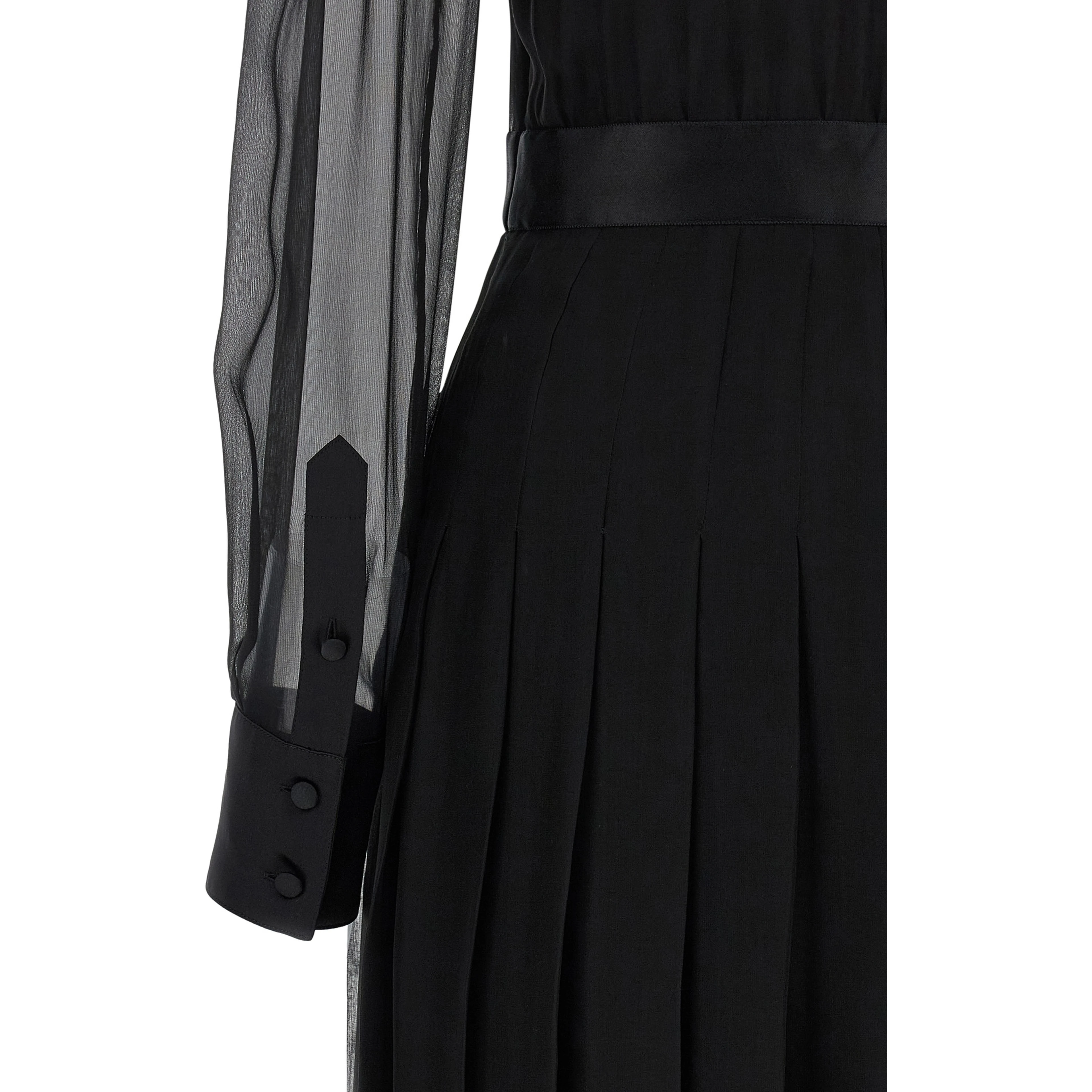 Black Silk Midi Dress