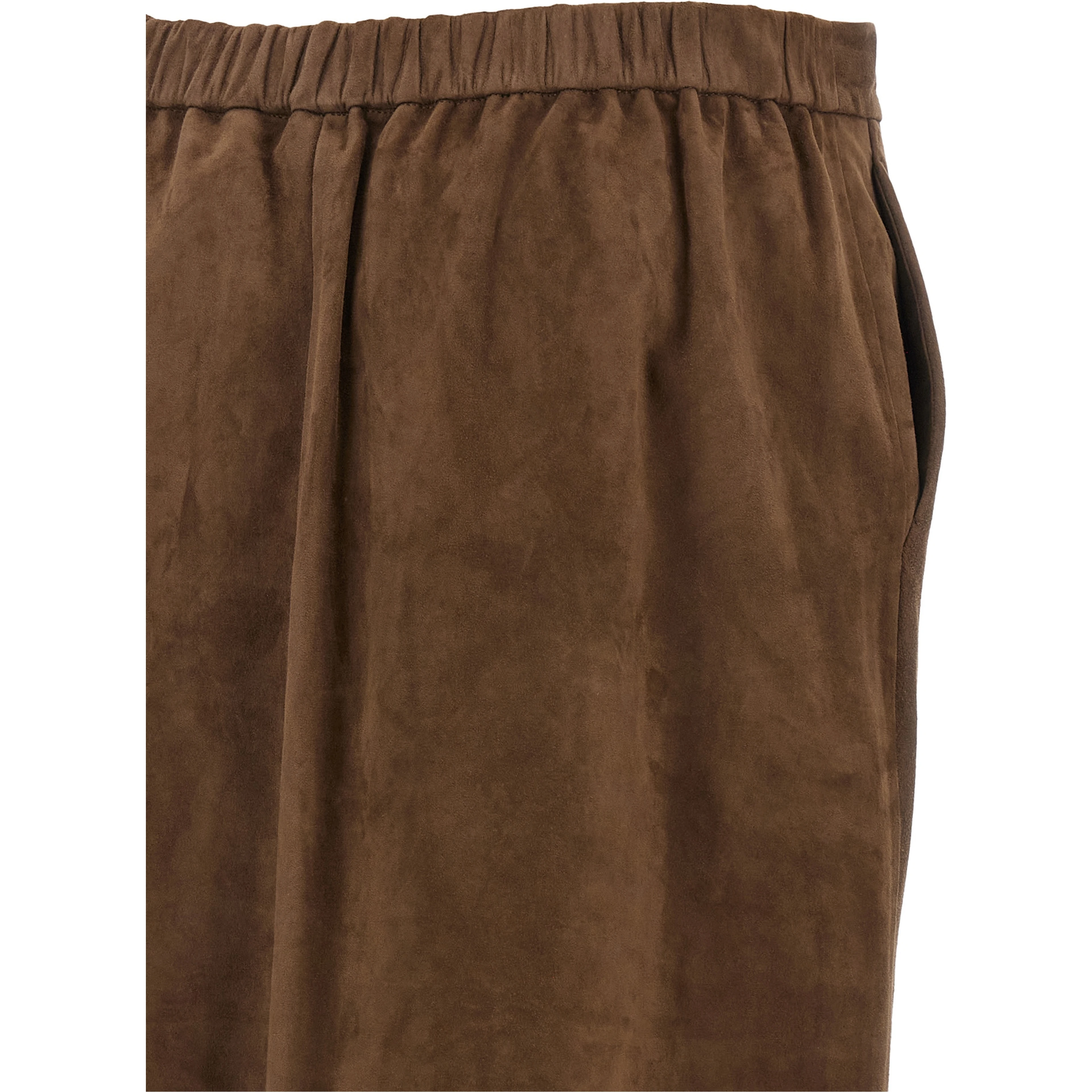 Gold Lamb Leather Midi Skirt