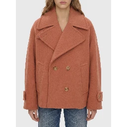 Oversized short wool coat
