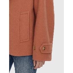 Oversized short wool coat