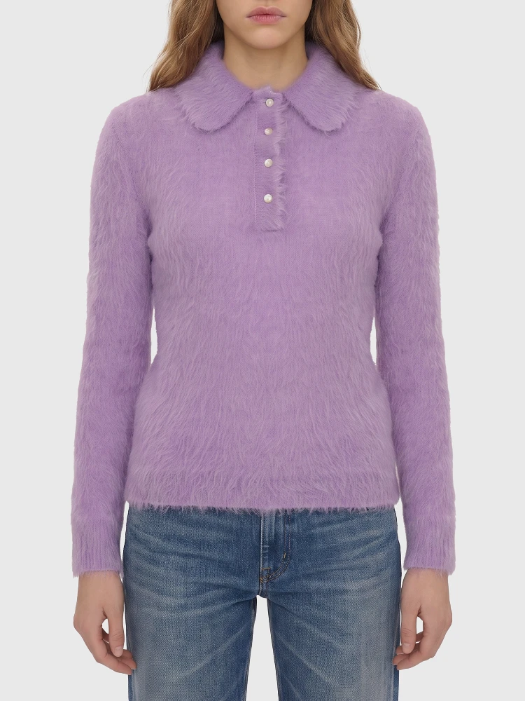 Dreamy Lavander polo-style pullover