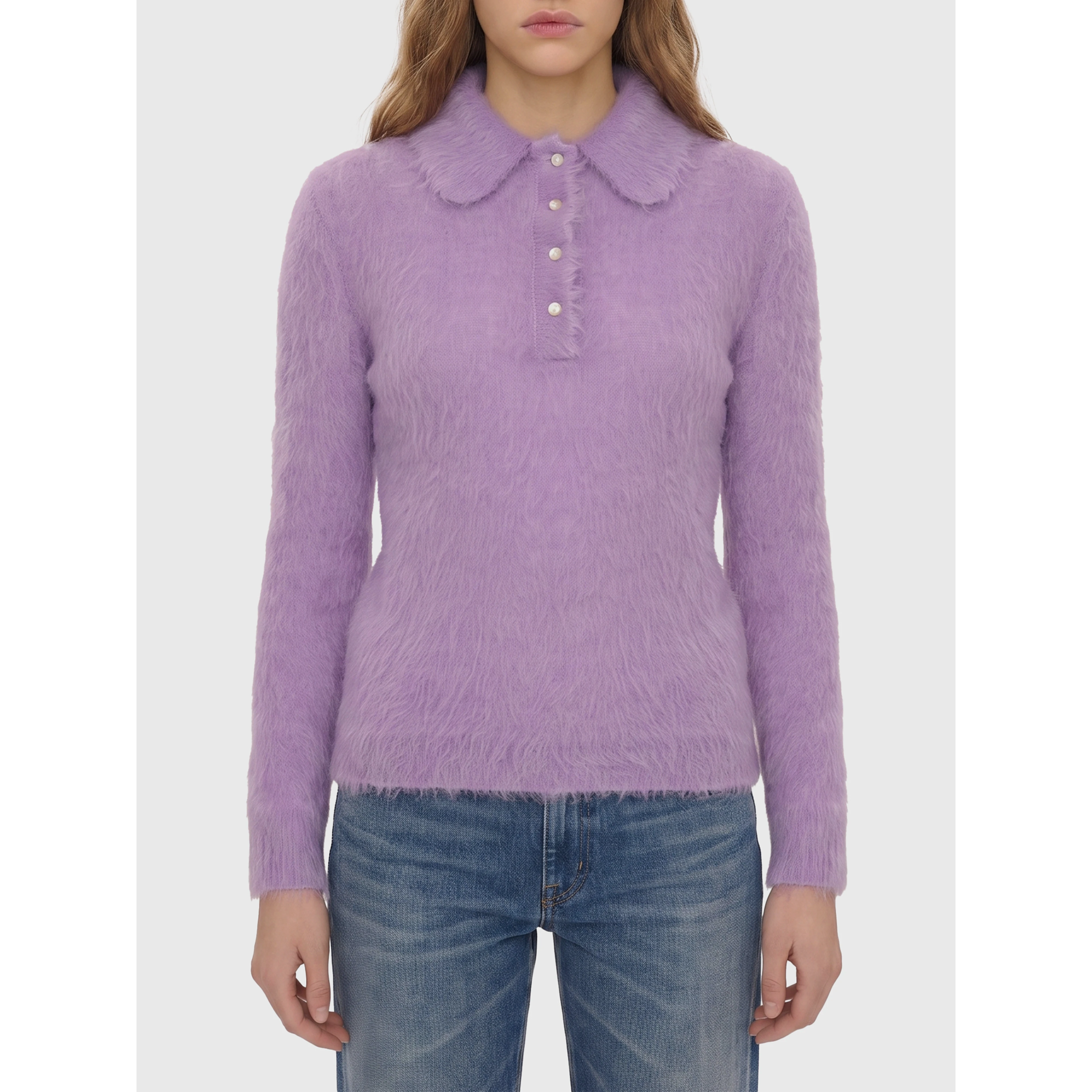 Dreamy Lavander polo-style pullover