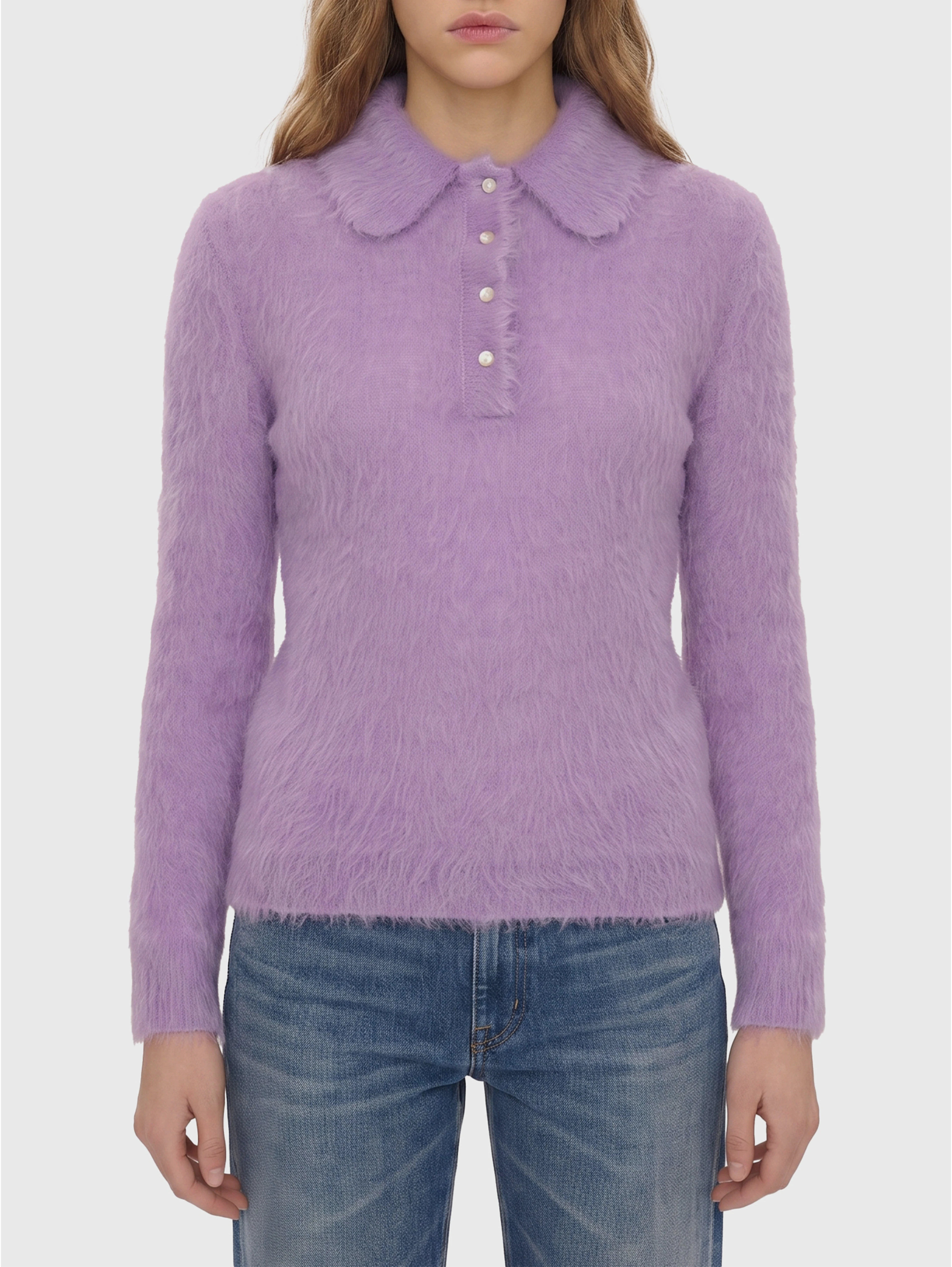 Dreamy Lavander polo-style pullover
