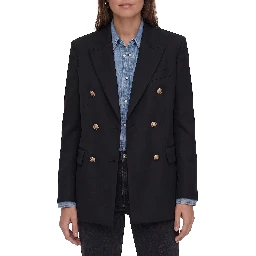 Double-breasted blazer in wool gabardine
