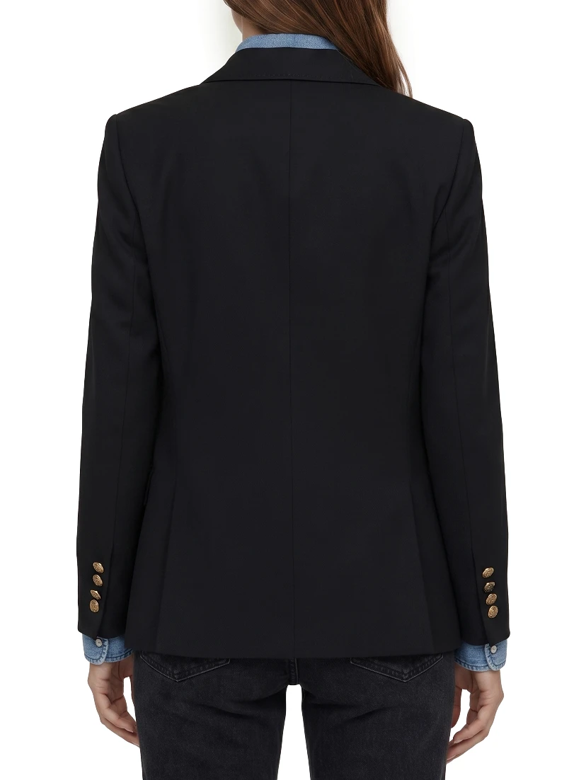 Double-breasted blazer in wool gabardine
