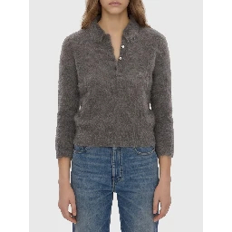 Smoky Grey polo-style pullover