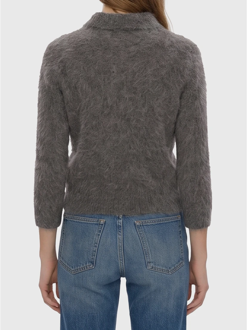 Smoky Grey polo-style pullover