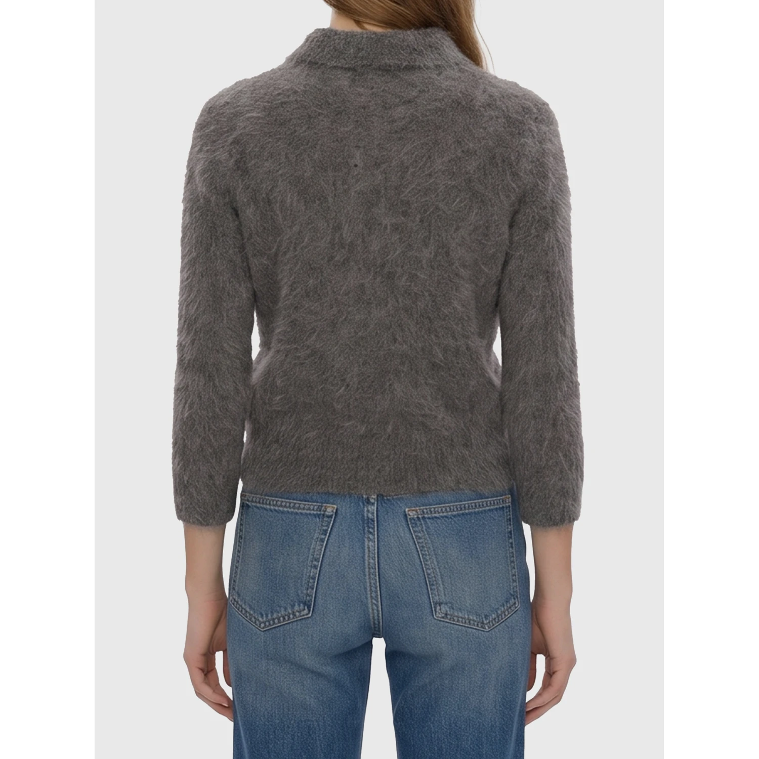 Smoky Grey polo-style pullover